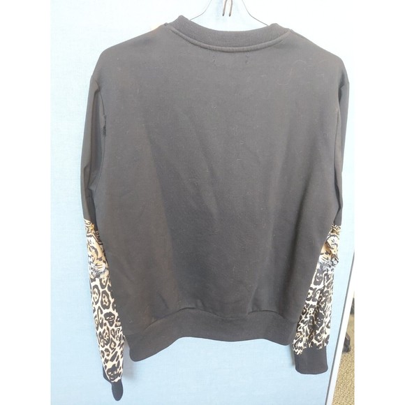 Womens Black Tiger Print Sweatshirt Top size Small - Picture 3 of 11